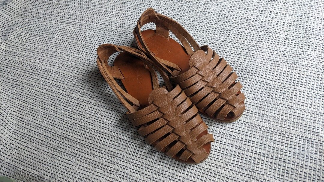 Brown Genuine Leather Flats Women s Fashion Footwear Flats on