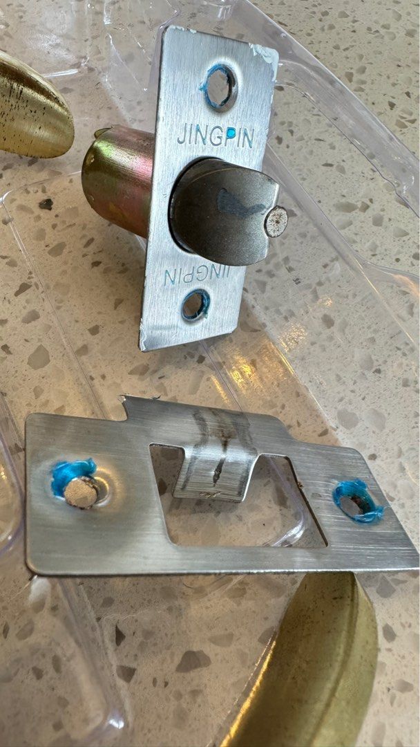 Bonpoly 1 Pack Gold Door Handle, Wave Style Privacy Door Lever(Thumb - View #11