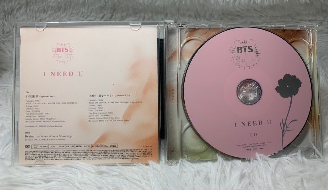 BTS I NEED YOU CD+ALBUM (Category: CDs & DVDs) located in Quezon City. Submitted by dKPopStore (Listing ID 1261571421, Image 2). Description: WTS|LFB ✔️ONHAND AND READY TO SHIP! BTS I NEED U CD+ALBUM 🪧 Condition: • CD No Scratches • 8/10 CD Case ( minimal scratches ) DM for inquiries ✔️ Open for DOP/20% DP ❌ No to Sensitive .