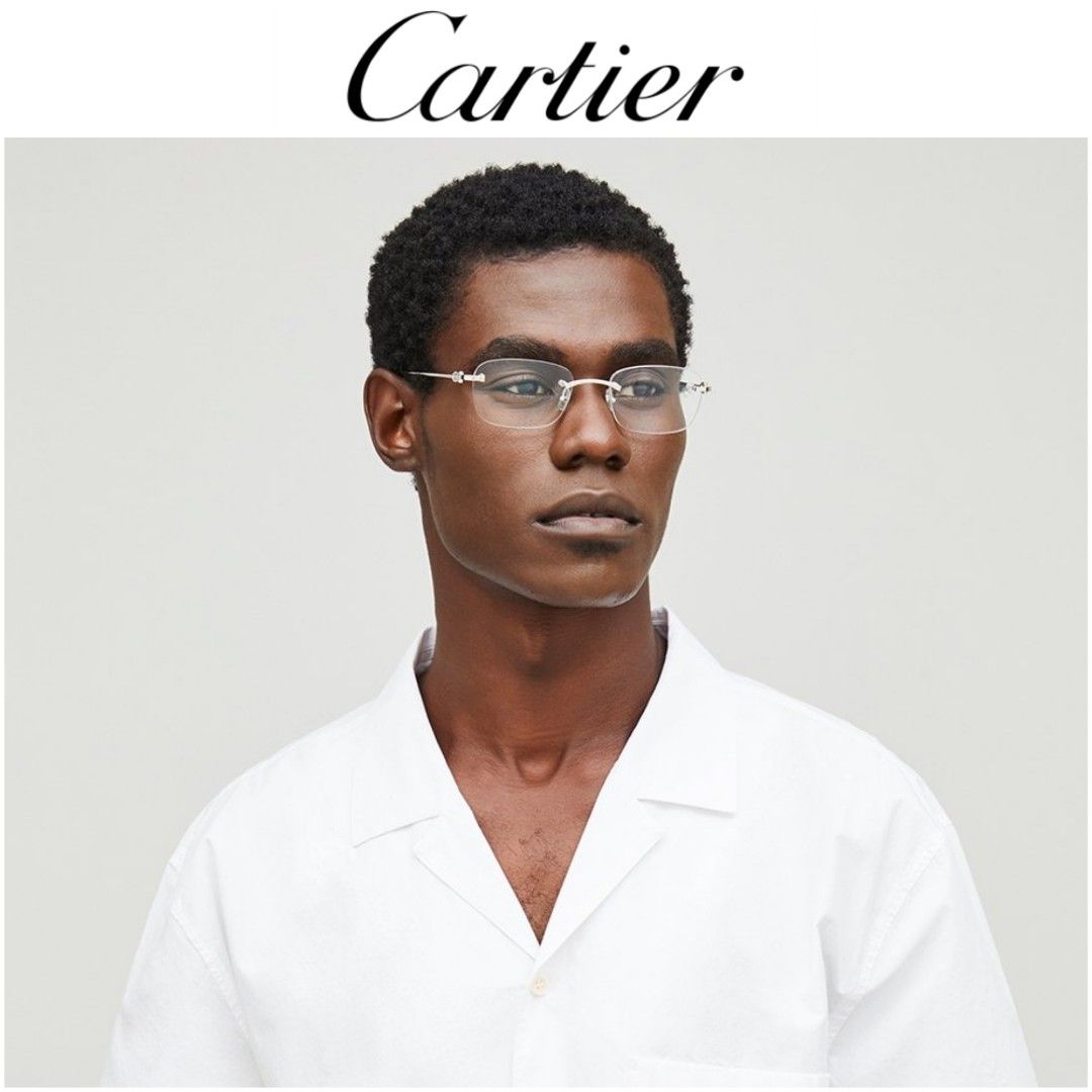 Cartier Rimless Latto Rapper Cartier rimless panthere eyewear specs glasses, Men's Fashion, Watches ...