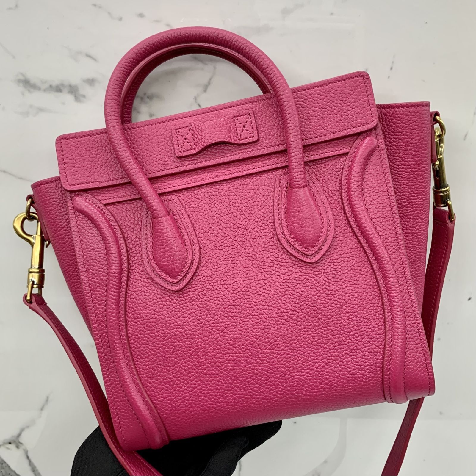 CELINE PINK LUGGAGE NANO 2 WAY SHOULDER BAG 237034104 AL