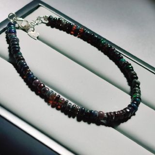 ❌ SOLD OUT ❌ Certified Natural Black Opal Rondelle Beads in S925