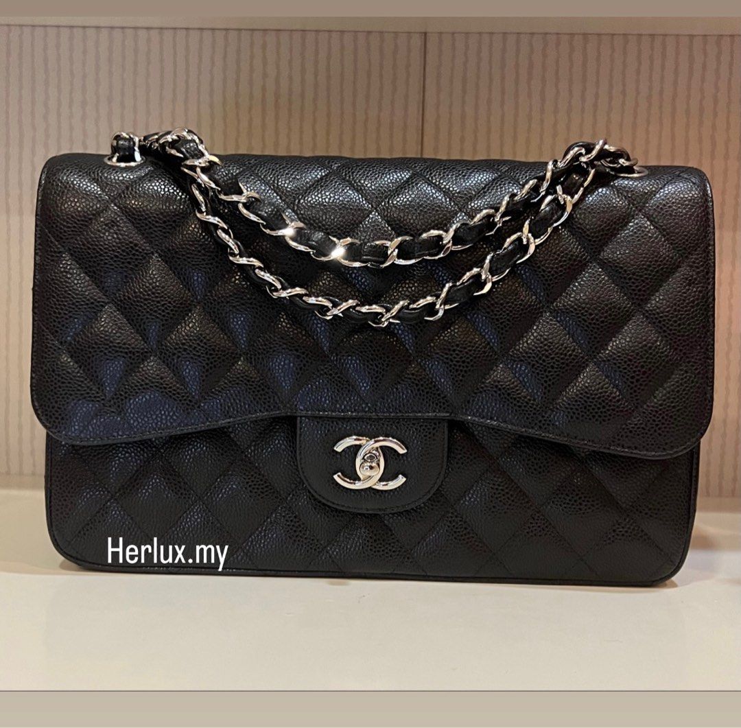 Chanel Jumbo Double Flap Caviar Black SHW, Luxury, Bags & Wallets on  Carousell