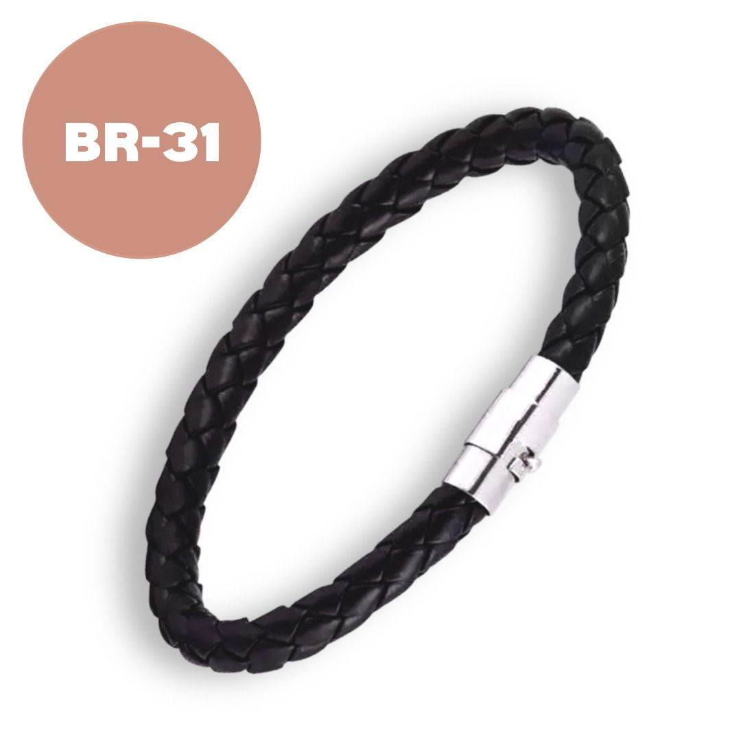 Mens black shop braided bracelet