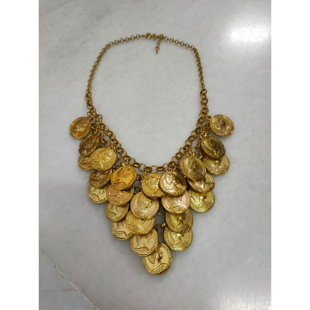 Coin statement necklace hotsell