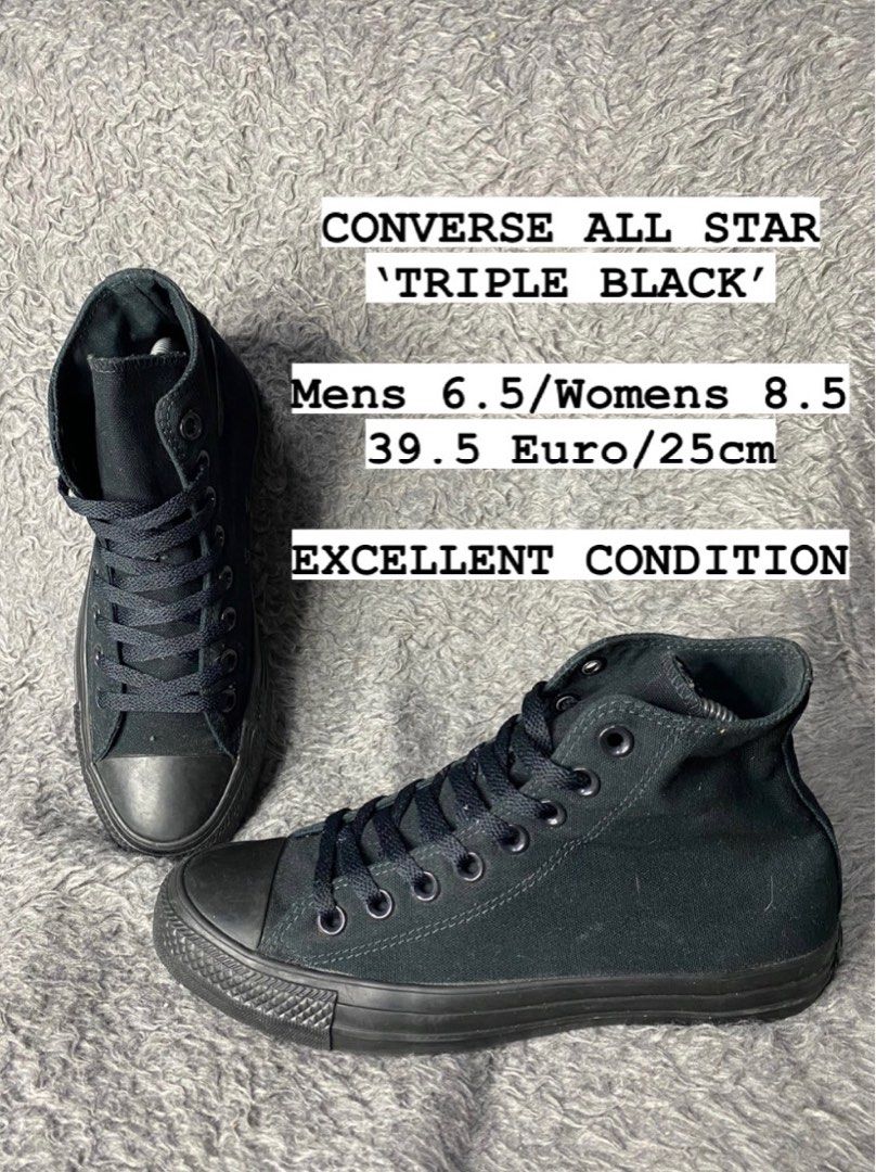 CONVERSE ALL STAR TRIPLE BLACK HI Women s Fashion Footwear Sneakers on Carousell