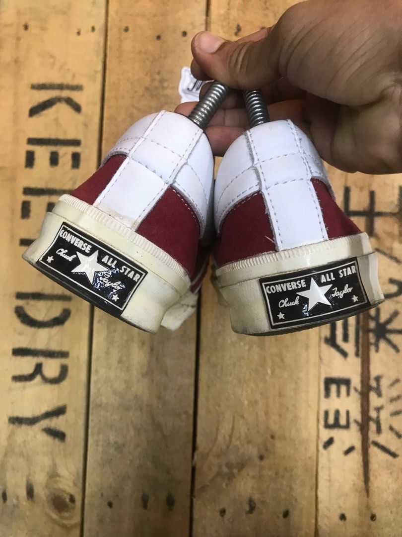 Maroon converse academy top