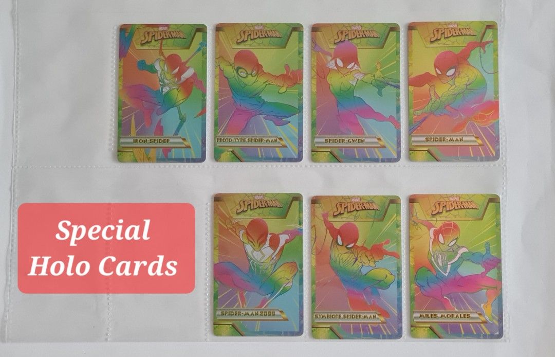spider man pokemon card CPCM Marvel Spiderman Holo Cards (Full Set), Toys & Collectibles, Fan Merchandise, Other Merchandise on Carousell art packaging with a retractable hanger. Big Trading Card release day!!!!