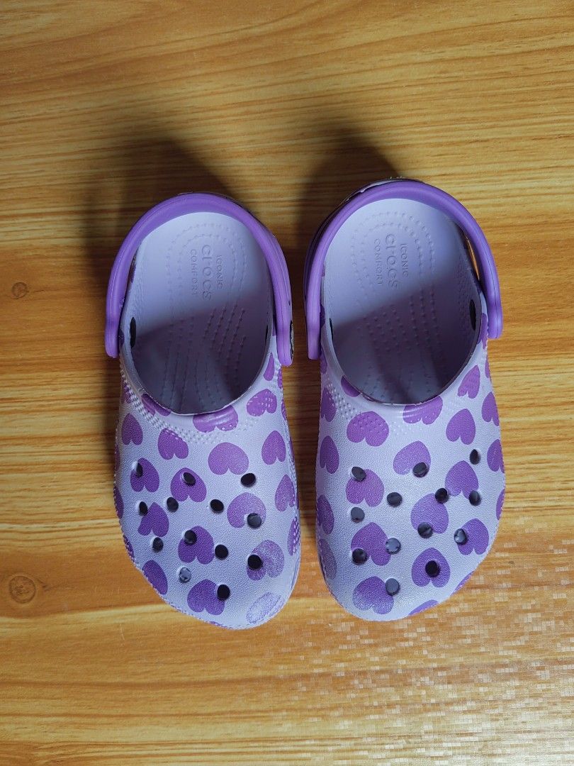 Crocs Classic Purple Hearts Kids Lavender c11 or C 11 Babies