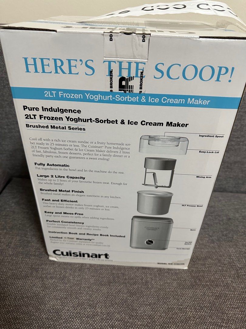 Cuisinart ice cream maker (Category: Ice-cream Makers) located in Cavite. Submitted by kayatc (Listing ID 1261617331, Image 3). Description: Srp 10,495 Brand new. Sealed Shipping c/o buyer.