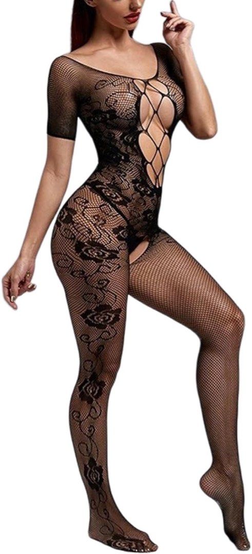 Sexy Women One-piece Lingerie Crotchless Fishnet Bodysuit