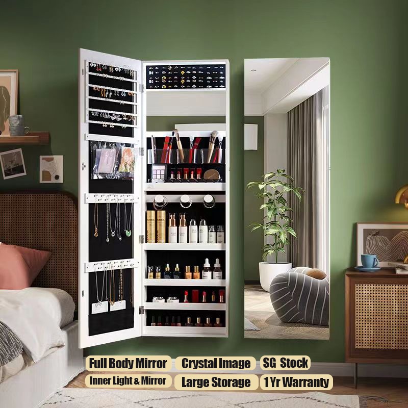 Dressing mirror with light Full length body mirror with storage