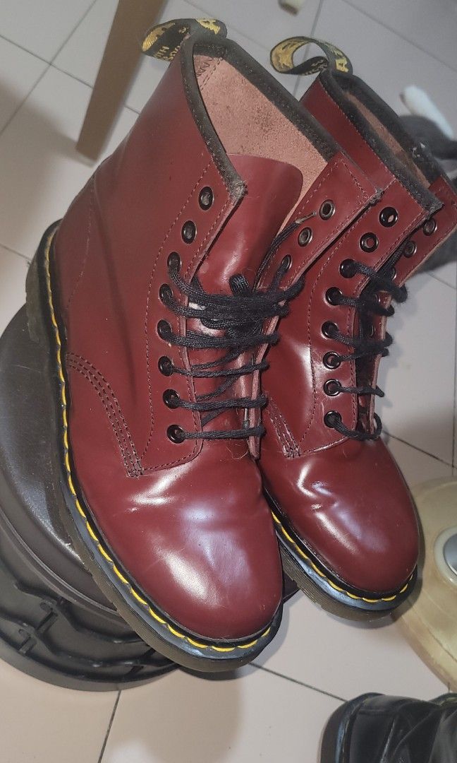 Red doc marten boots top