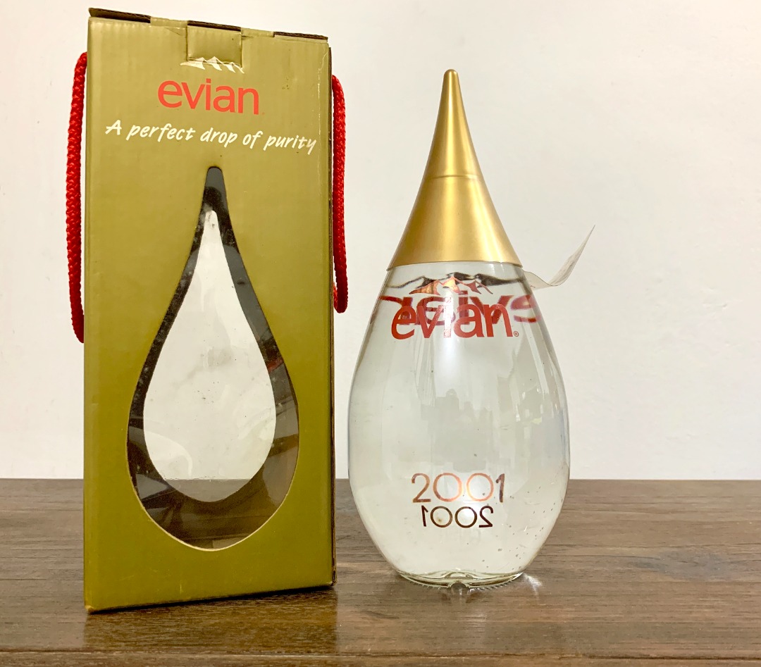 EVIAN 2001 LIMITED EDITION Evian 2001 Tear Drop Mineral Water Bottle