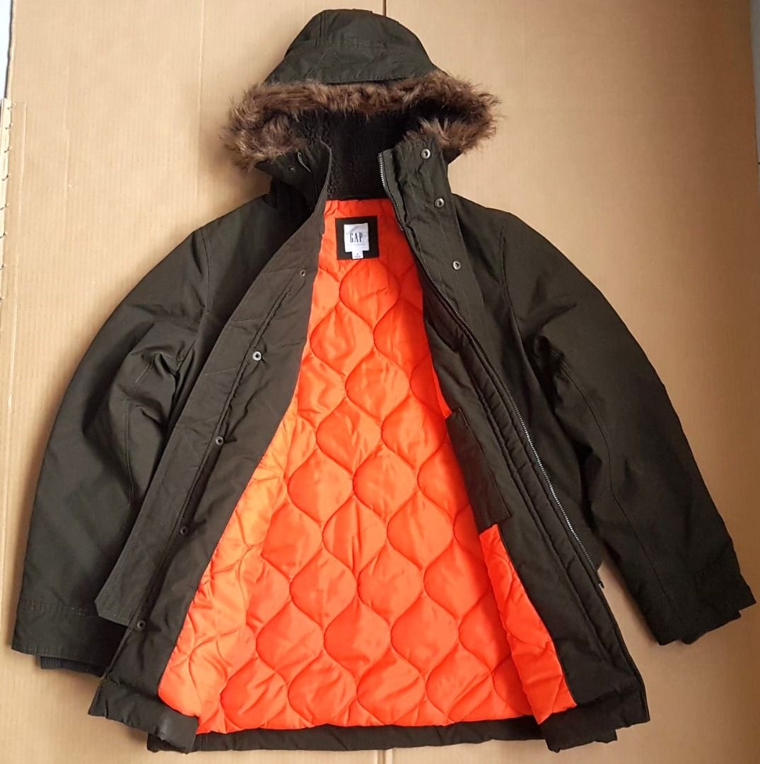 Exclusive GAP Designer Hooded Jacket Khaki Parka Warm Hoody Coat Cult Winter Wear Multi Functional Fashion Mountain Climbing Trekking Hiking