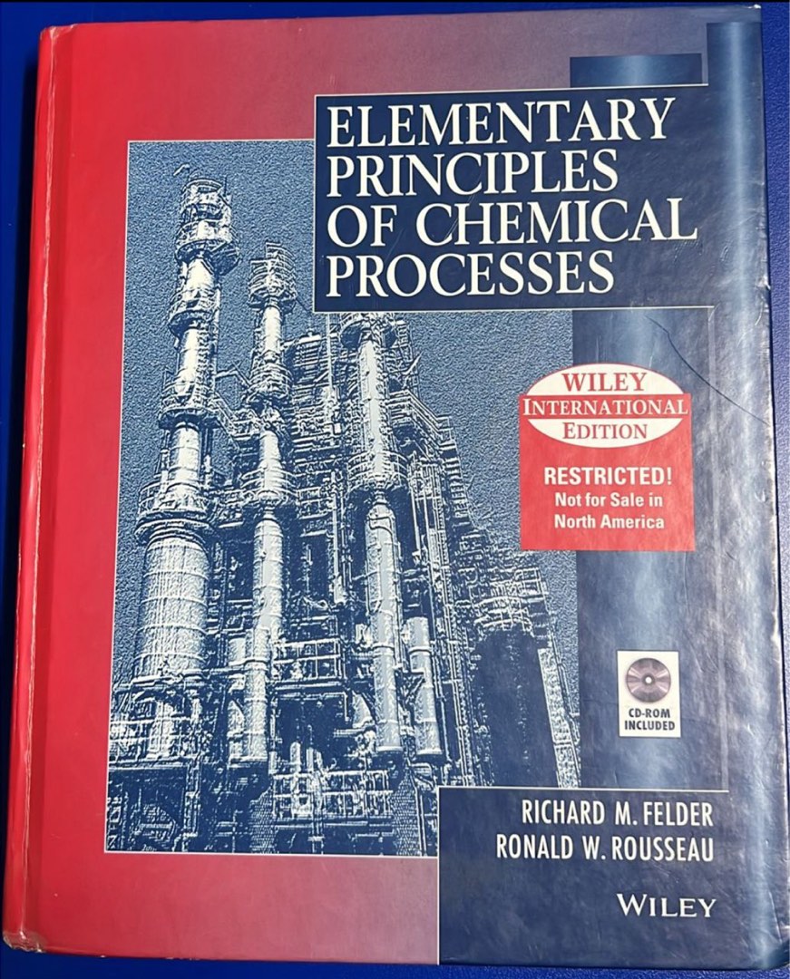 Principles　Magazines,　Engineering　of　Hobbies　Cover)　Felder's　Textbooks　on　Toys,　Processes　Chemical　Edition　Elementary　Books　(Chemical　Textbook),　(Hard　3rd　Carousell