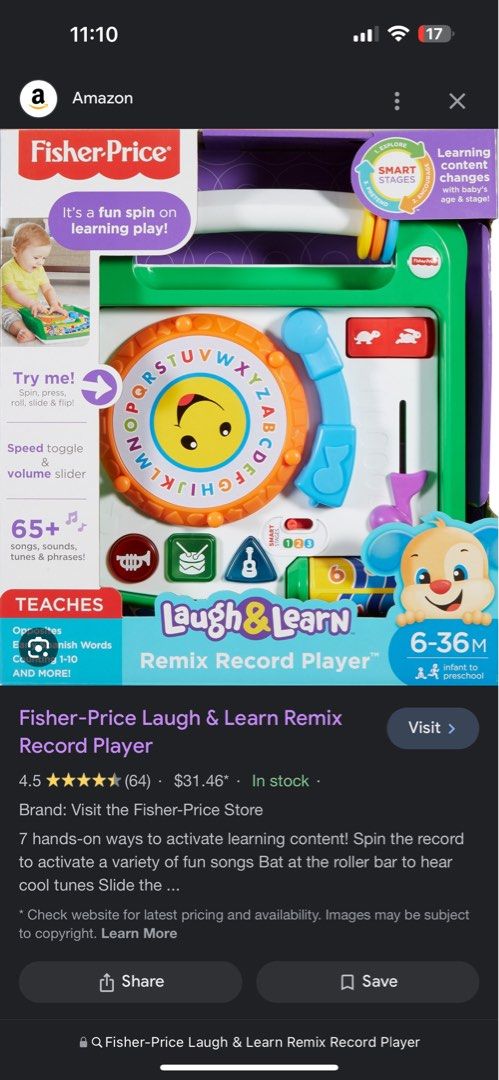 Fisher price laugh and hot sale learn remix record player