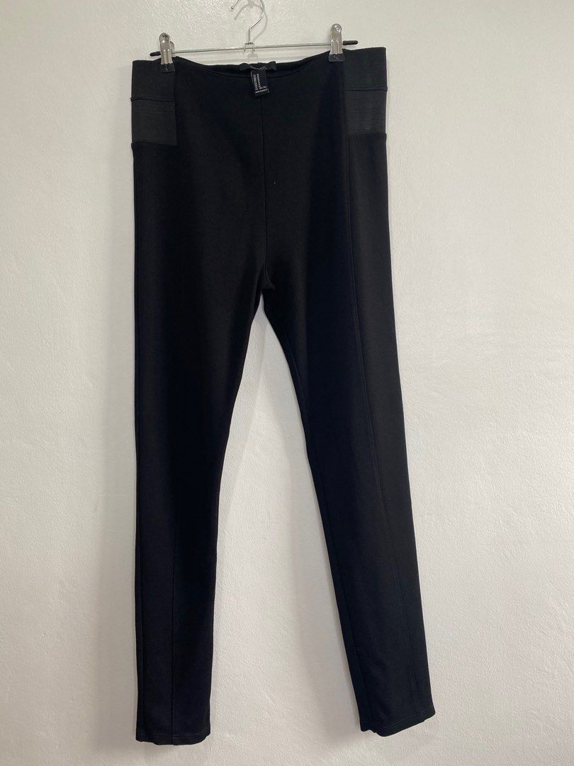 Forever 21 high waisted black slacks Z6 (M-Xl), Women's Fashion