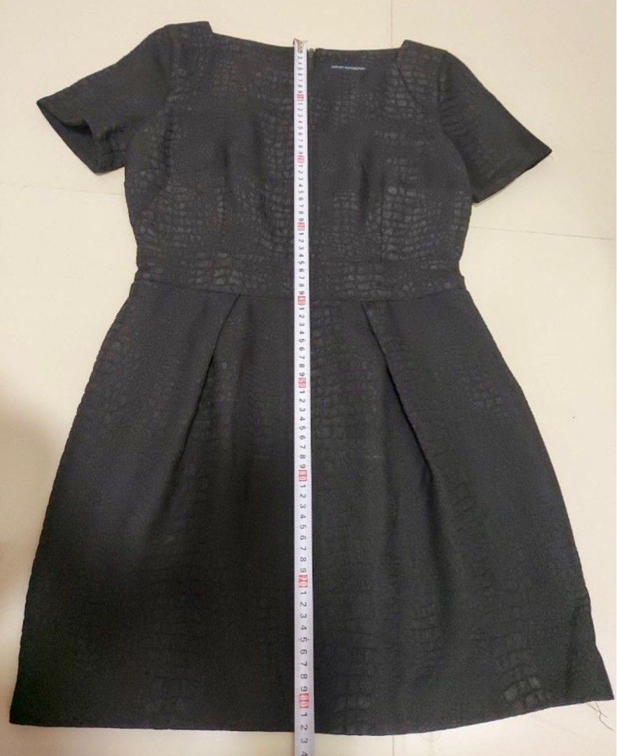 French Connection FCUK Black Textured Dress Women s Fashion