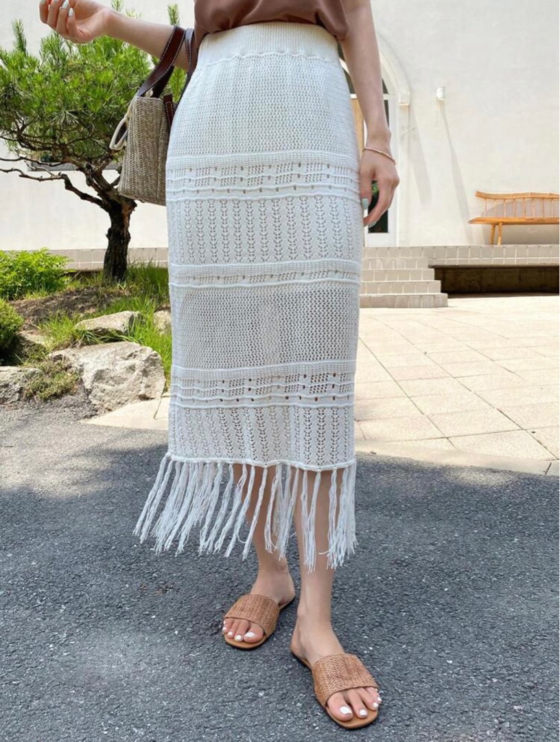 Fringe hem skirt online