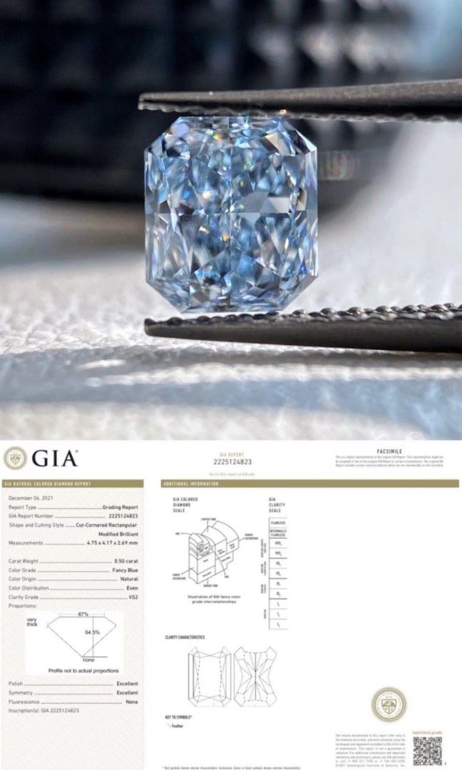 GIA NATURAL BLUE DIAMONDS, Men's Fashion, Watches Accessories
