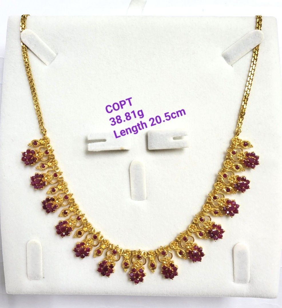Ruby drop discount gold necklace designs