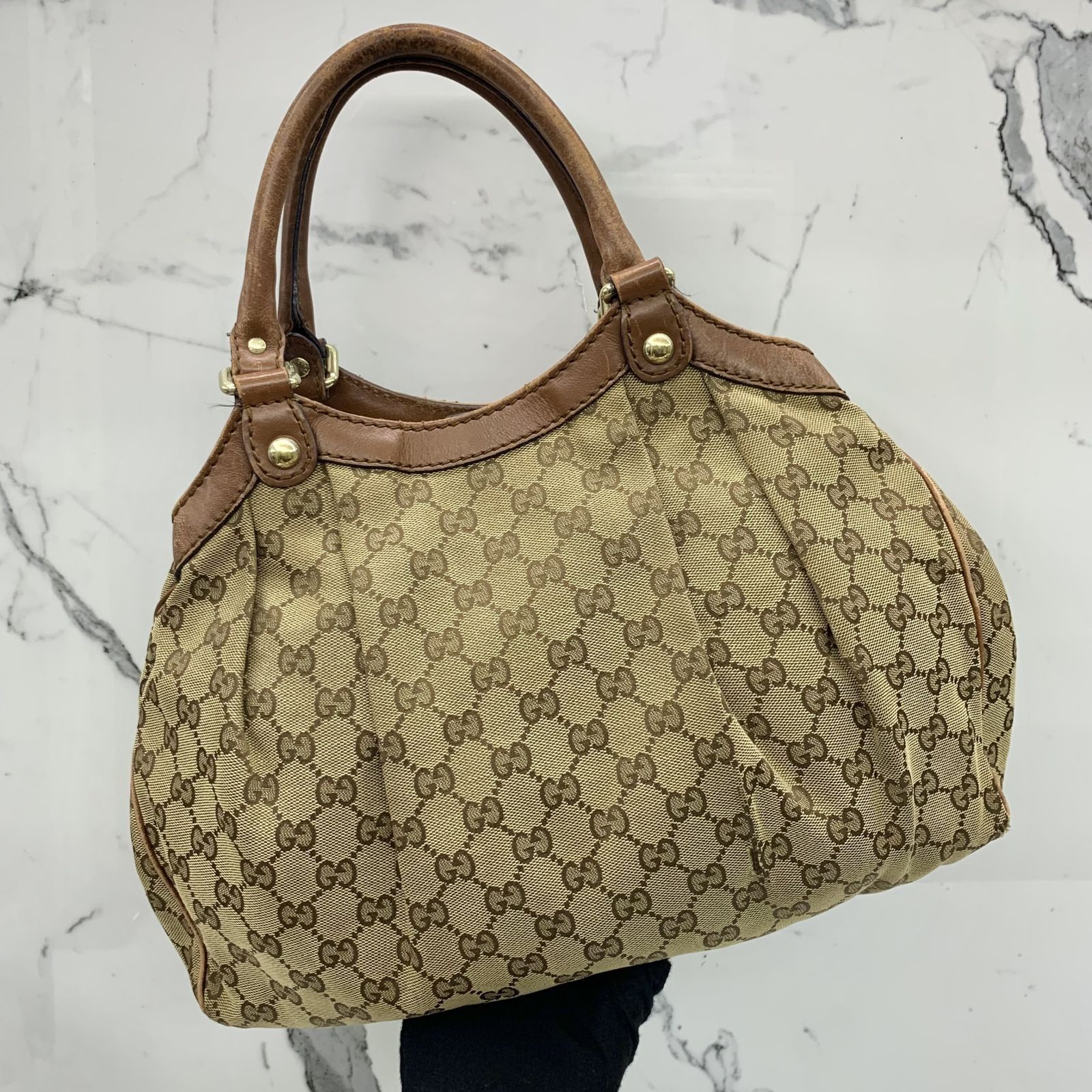 GUCCI 211944 SUKEY BROWN CANVAS SHOULDER BAG 237034007 KM Luxury Bags Wallets on Carousell