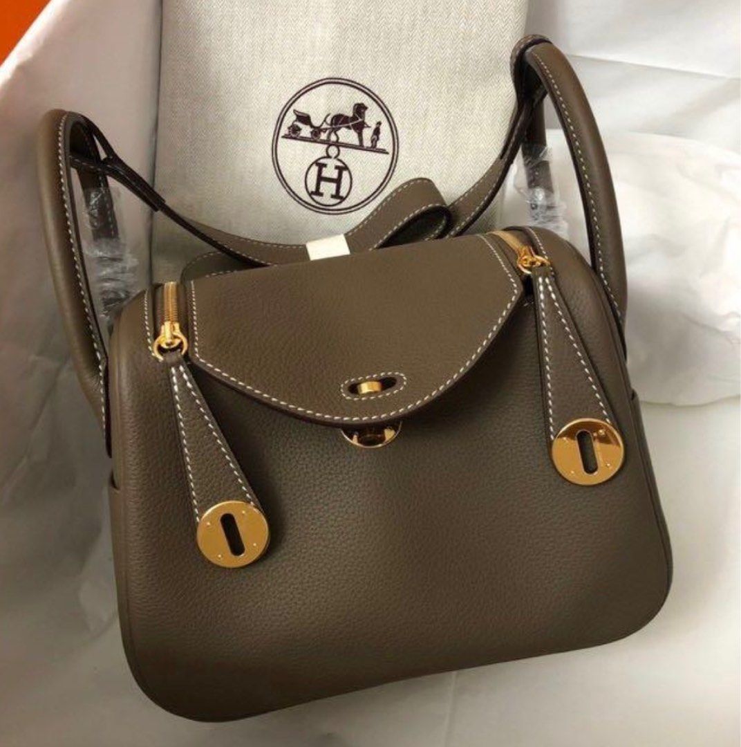 Hermes Mini Lindy Etoupe, Luxury, Bags & Wallets on Carousell