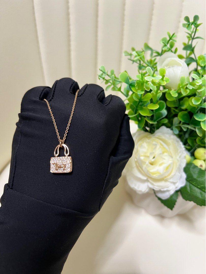 Hermes Necklace constance 康康玫瑰金頸鏈, 名牌, 飾物及配件- Carousell