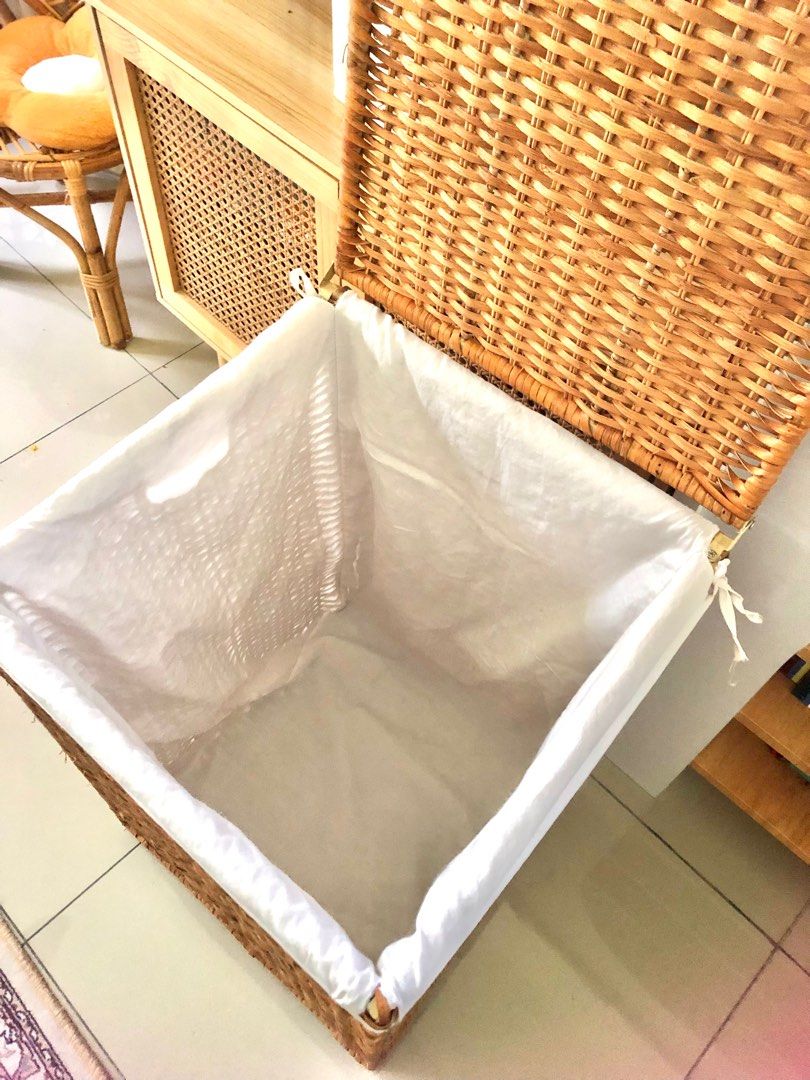 ikea branas laundry basket / rattan, Furniture & Home Living, Home