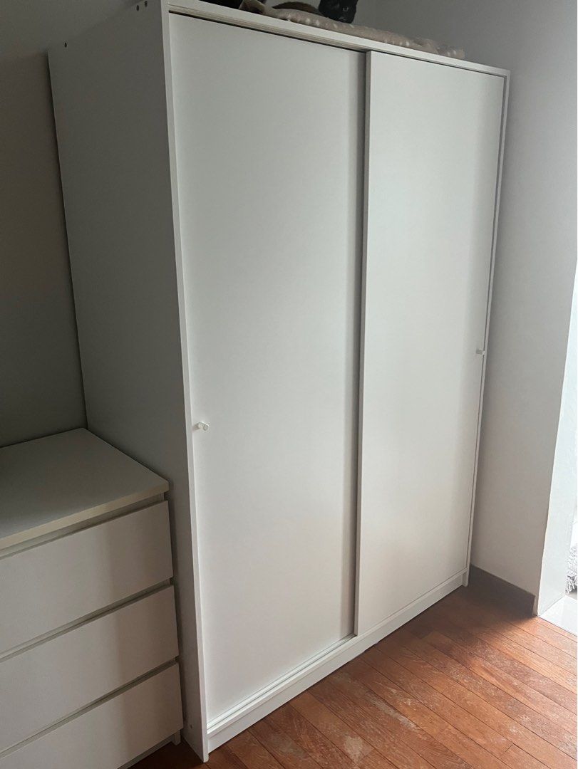 IKEA Wardrobe KLEPPSTAD sliding doors, Furniture & Home Living, Furniture, Shelves,