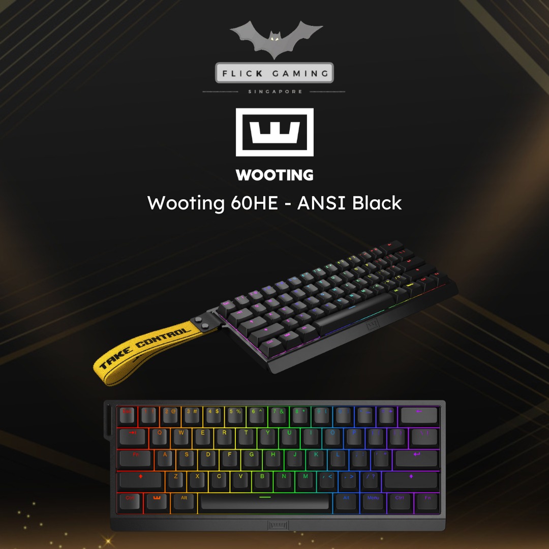 [Pre-Order] Wooting 60HE - [ANSI layout PBT Just Black (pre-installed)]