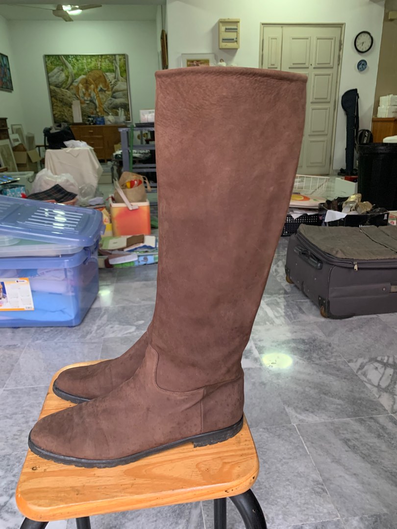 Jet Set Paris Brown Soft Suede Leather Boots, Men's Fashion, Footwear