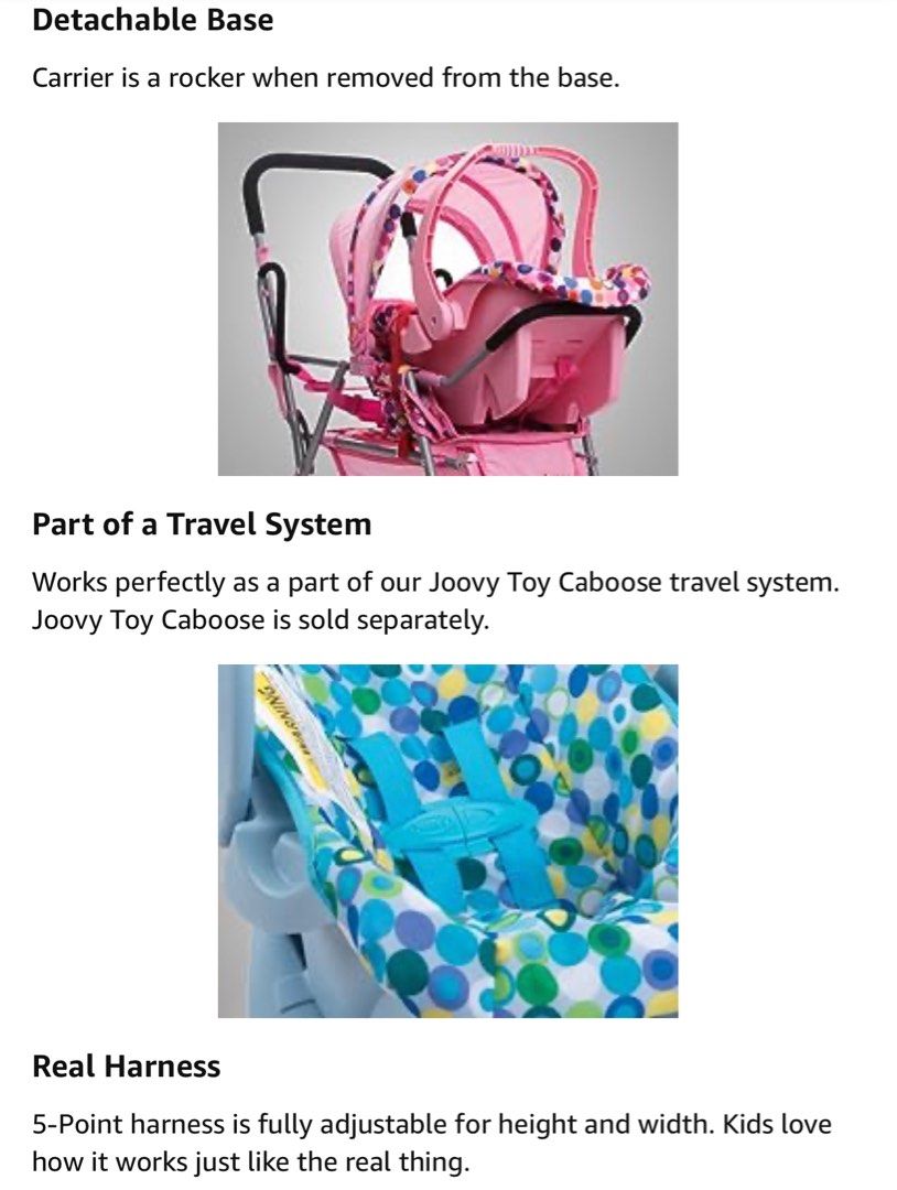 Joovy Caboose Toy Stroller and Car Seat Hobbies Toys Toys