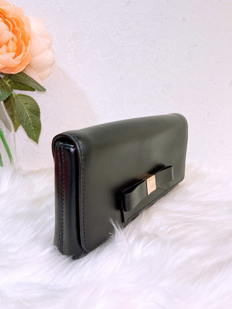 Kate spade leather hotsell clutch