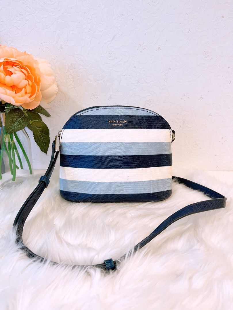 Kate Spade New York SYLVIA EMBOSSED STRIPE MEDIUM DOME CROSSBODY