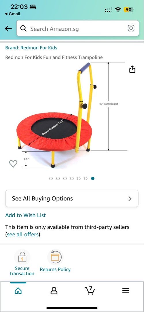 Kids Trampoline Hobbies Toys Toys Games on Carousell