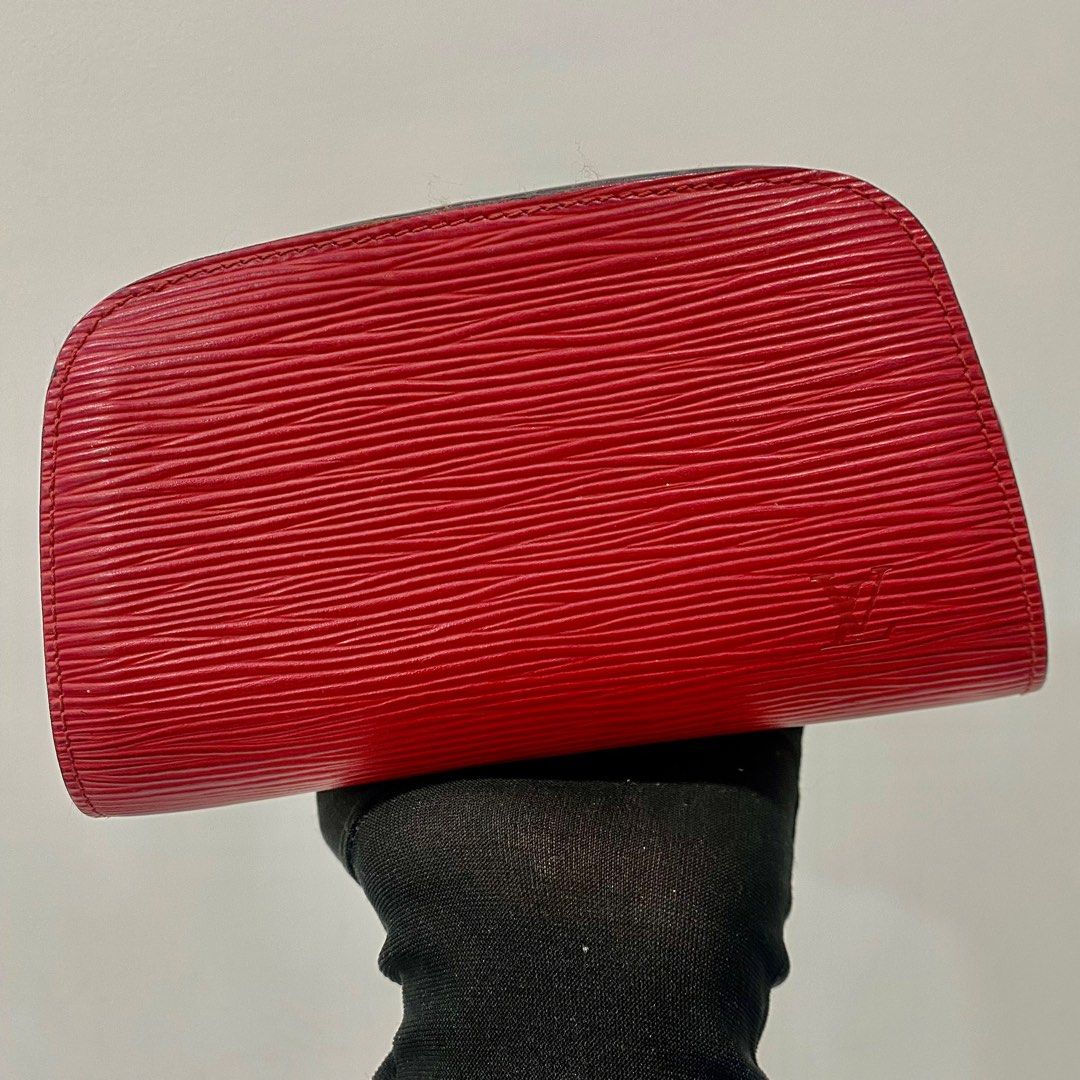 Authentic Louis Vuitton Epi Dauphine Cosmetic Pouch Red M48447 LV