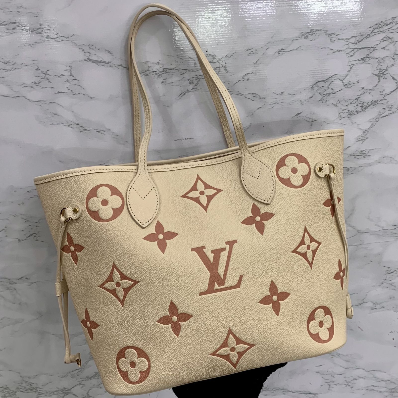 Louis vuitton neverfull mm beige discount