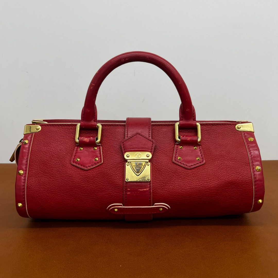 Louis Vuitton Epanui Hand Bag Du0035 Purse Red Suhali Leather