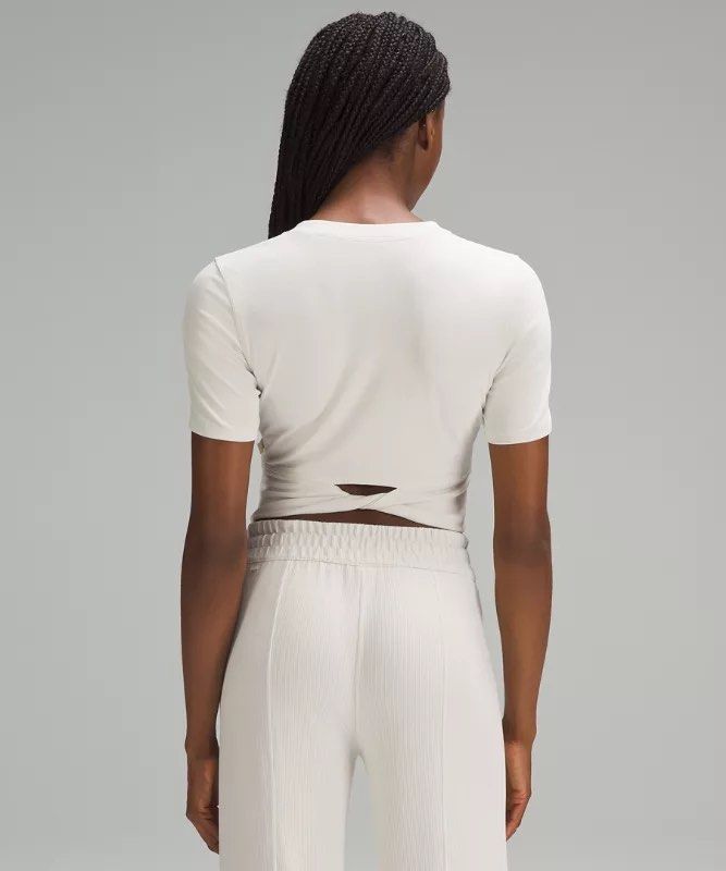 Lululemon Twist-Back Ribbed Short-Sleeve Shirt, Women's Fashion, Activewear  on Carousell
