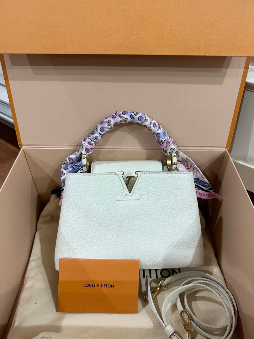 Louis Vuitton Capucines BB in white, Luxury, Bags & Wallets on Carousell