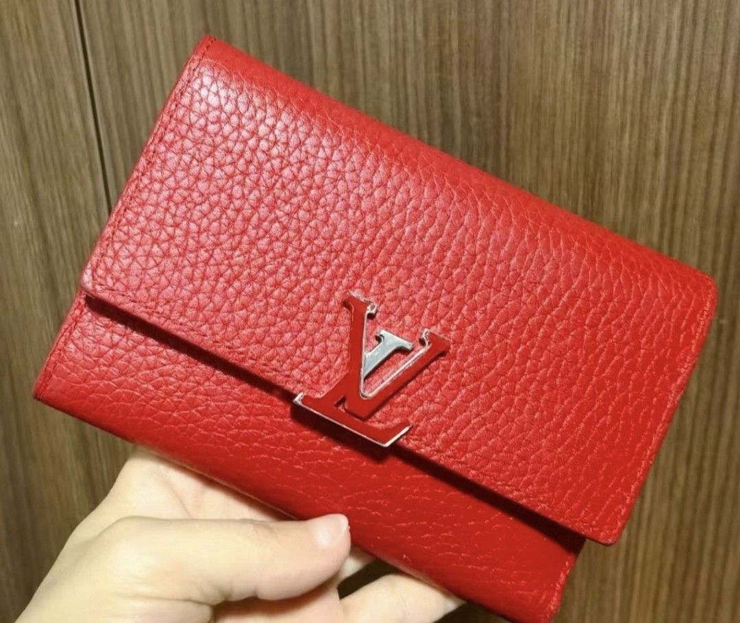 Authentic Louis Vuitton Red EPI Leather Alexandra Wallet