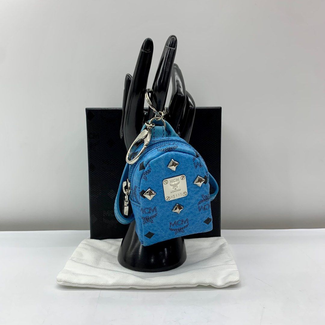 Mini mcm top backpack keychain
