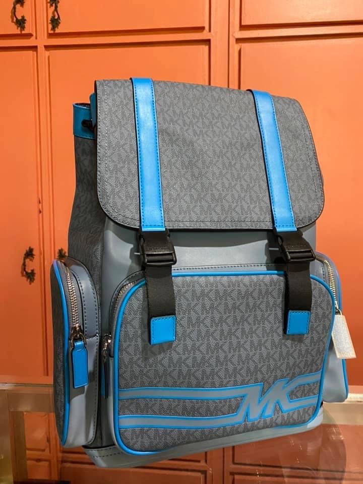 Michael Kors Mens Leather Cooper Backpack + Wallet Bundle In Luggage NWT