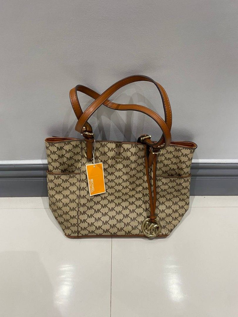 Michael kors yellow and brown bag deals