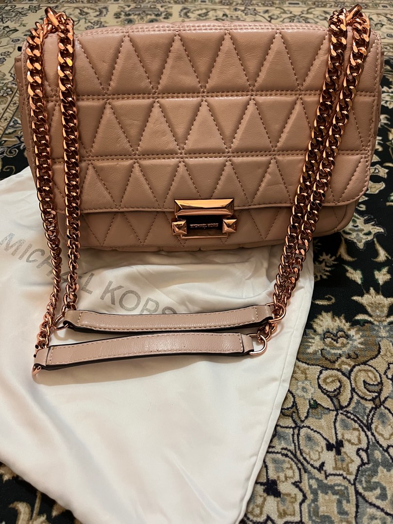 Michael Kors Purple Quilted Leather Sloan Chain Bag Michael Kors