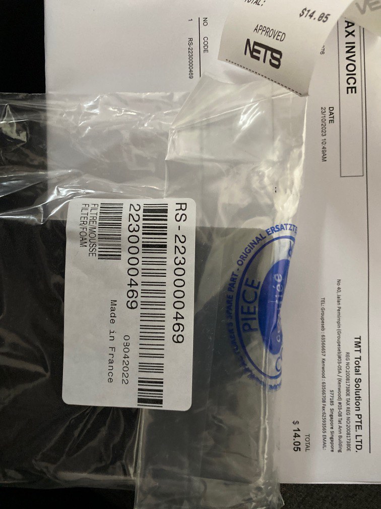 Motor filter Tefal Vacuum Cleaner Tw8356, TV & Home Appliances, Vacuum