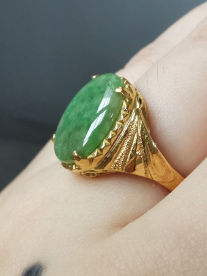 Gold ring green sales
