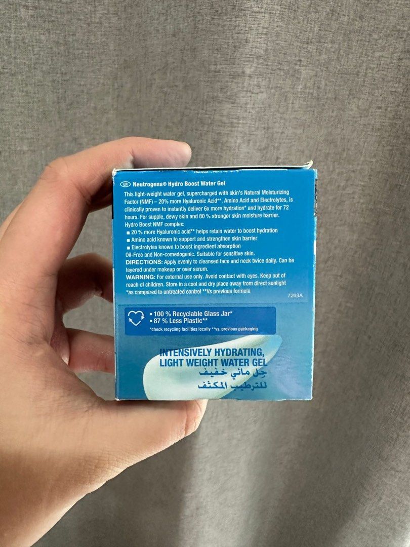 Neutrogena Hydro Boost Water Gel 50ML (Category: Face Care) located in Valenzuela. Submitted by littlemissdeals (Listing ID 1261717621, Image 2). Description: Neutrogena Hydro Boost Water Gel 50ML PHP 780 + local shipping Money back guaranteed if proven fake Courier: J&T, Lalamove, Grab Message us for inquiries 📍PH location: Valenzuela Disclaimer: littlemissdeals is not affliated nor associated with any of the brands featured. All copyrights res